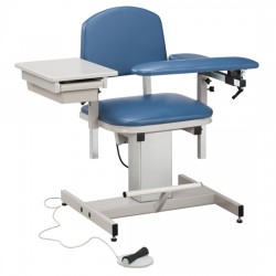 Clinton 6342 Power Blood Drawing Chair with Padded Flip Arm and Drawer