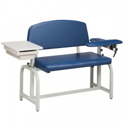 Clinton 66002 X-Wide Blood Drawing Chair w/ Padded Flip Arm & Drawer